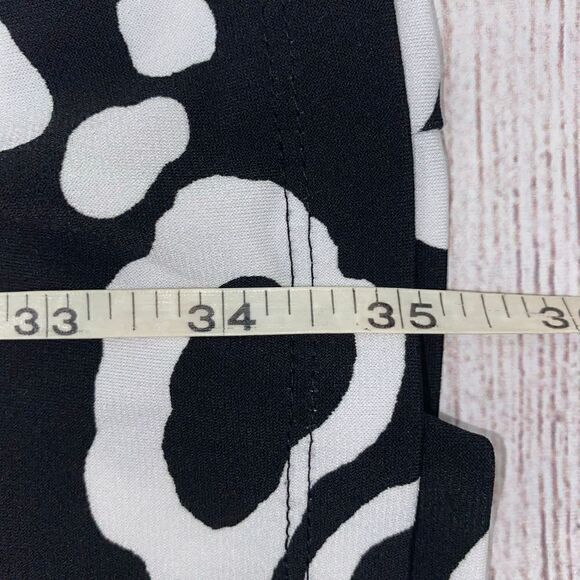 Valerie bertinelli fit & flare drape neck dress B&W woman sz 4 - Picture 9 of 10